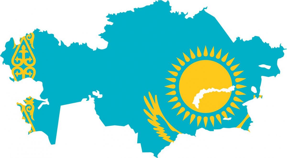map of Kazakhstan flag