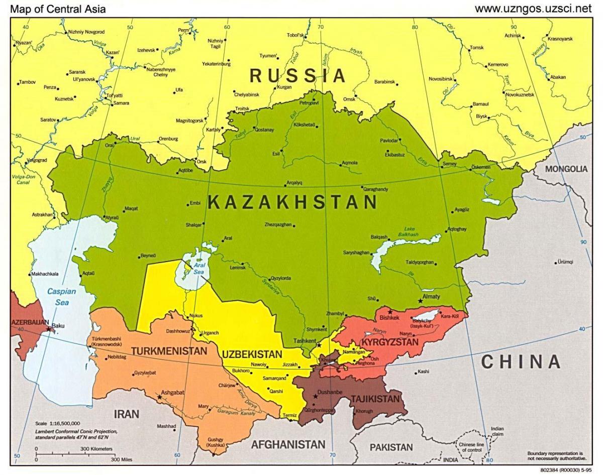 map of Kazakhstan map asia