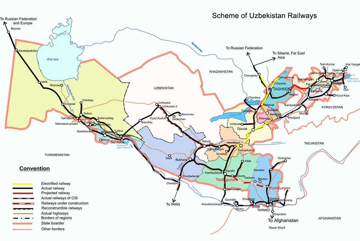 Kazakhstan train map