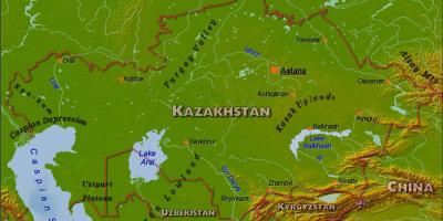 Map of Kazakhstan physical