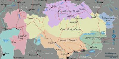 Map of Kazakhstan regions
