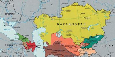 Map Kazakhstan surrounding countries