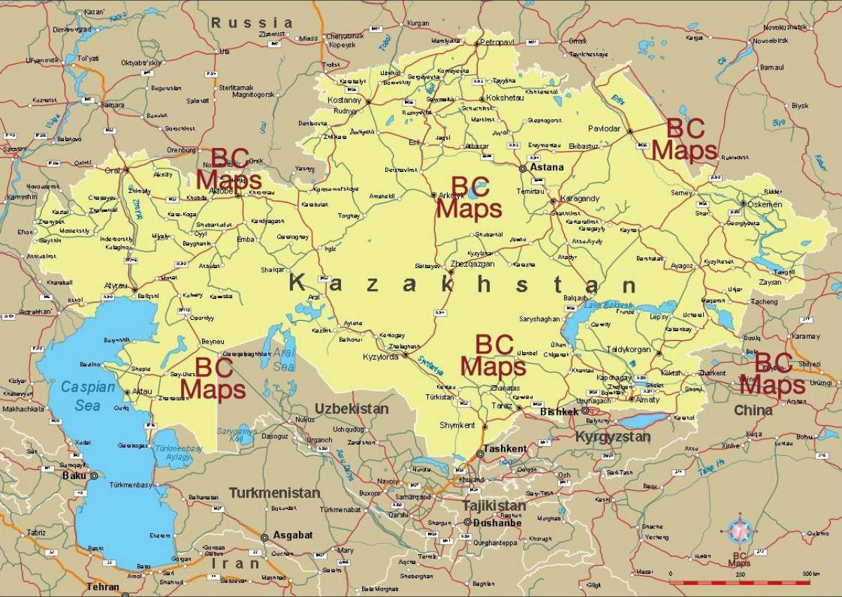 Kazakhstan cities map