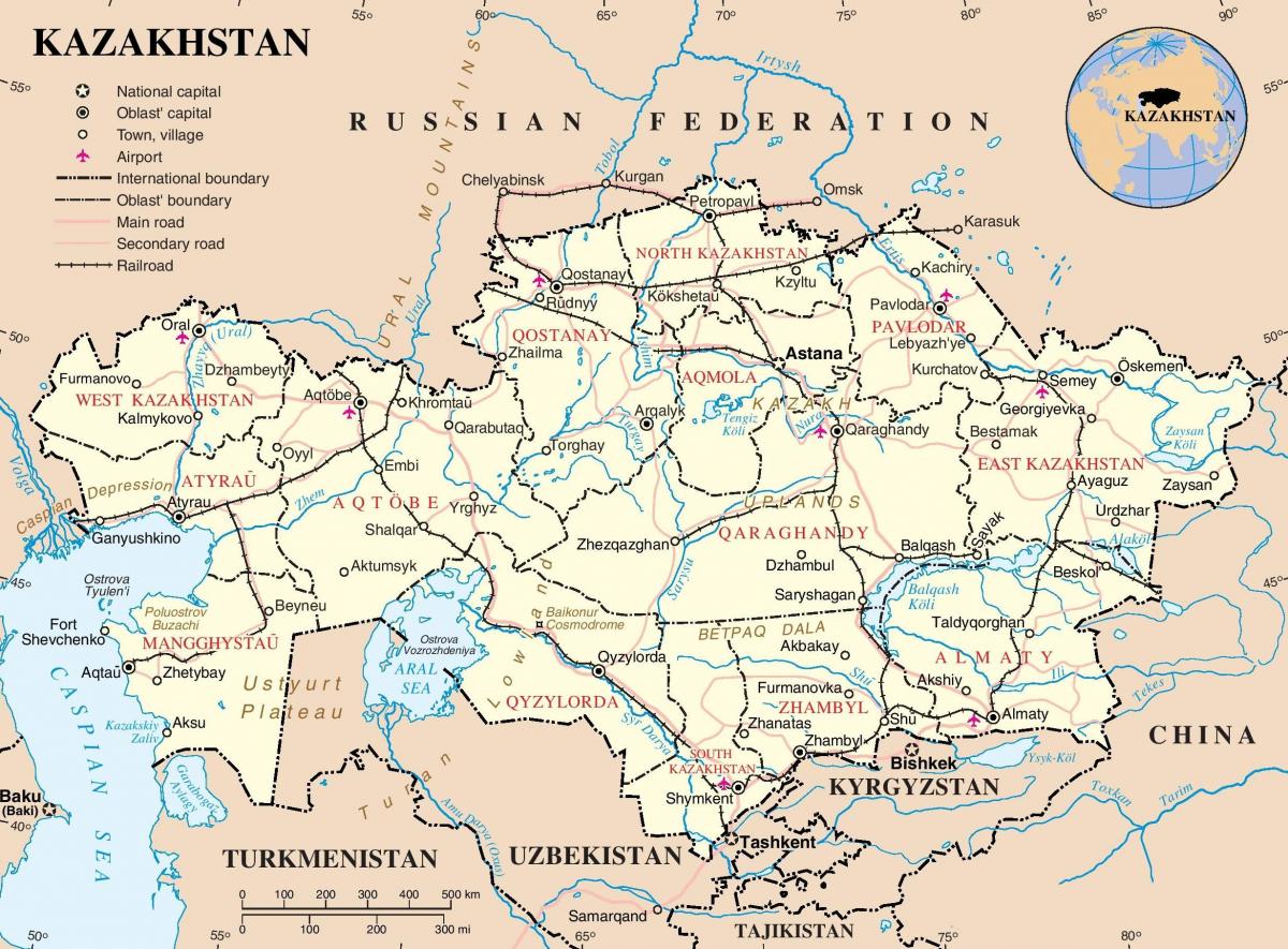 map of Kazakhstan political