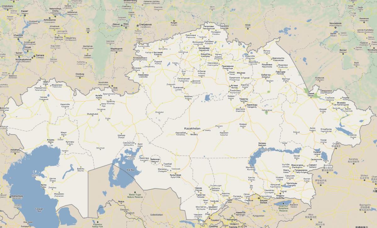 map of Kazakhstan road