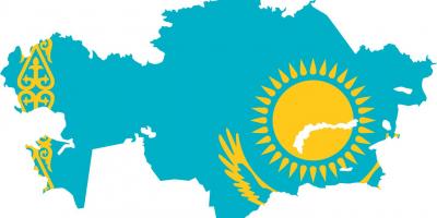 Map of Kazakhstan flag